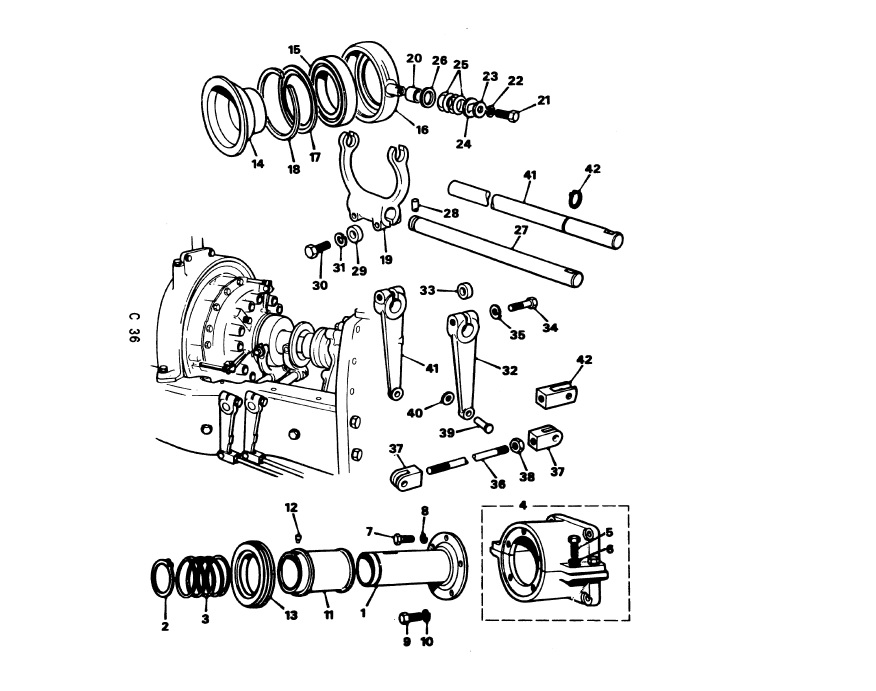 ATJ5405 PTO Carrier bracket Used Tractor Spare Parts